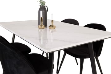 Estelle matbord med 4 Velvet Köksstol Sammet - Möbler - Matplats - Matgrupp & matbord med stolar