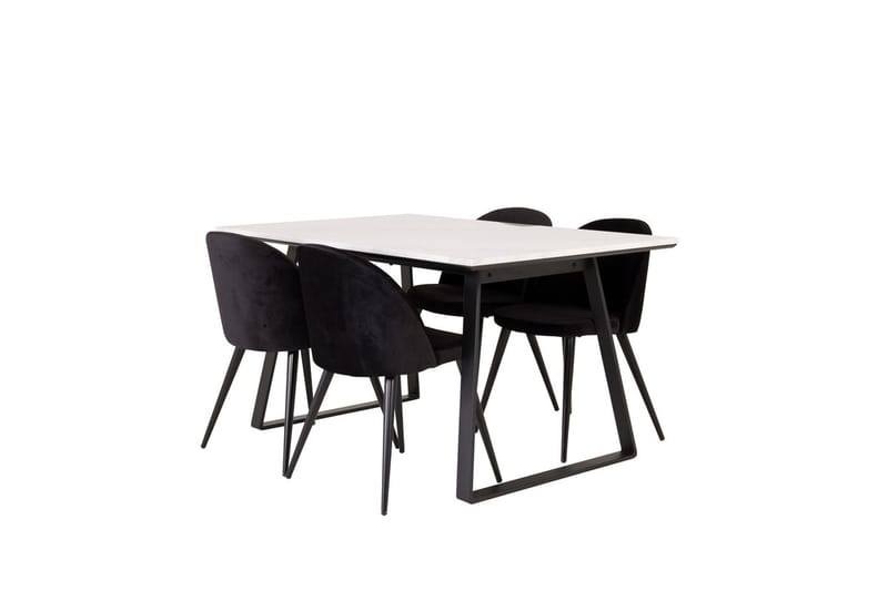 Estelle matbord med 4 Velvet Köksstol Sammet - Möbler - Matplats - Matgrupp & matbord med stolar