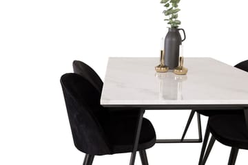 Estelle matbord med 4 Velvet Köksstol Sammet - Möbler - Matplats - Matgrupp & matbord med stolar