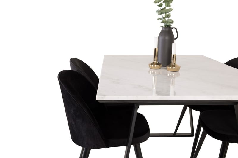Estelle matbord med 4 Velvet Köksstol Sammet - Möbler - Matplats - Matgrupp & matbord med stolar
