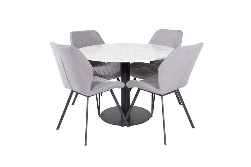 Estelle Matgrupp 106 cm Rund med 4 Gemma stolar - Svart - Möbler - Matplats - Matgrupp & matbord med stolar