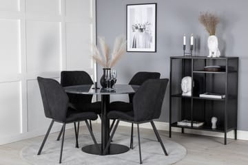 Estelle Matgrupp 106 cm Rund med 4 Gemma stolar - Svart - Möbler - Matplats - Matgrupp & matbord med stolar