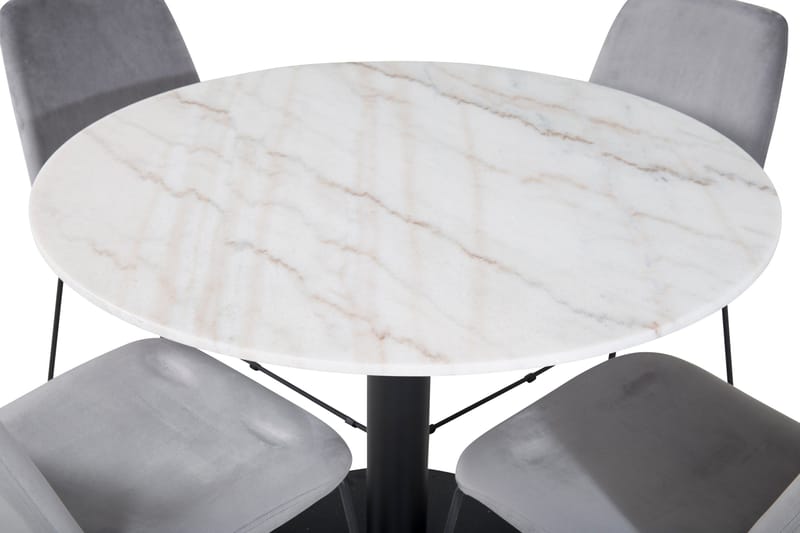 Estelle Matgrupp 106 cm Rund med 4 Muce stolar - Svart - Möbler - Matplats - Matgrupp & matbord med stolar