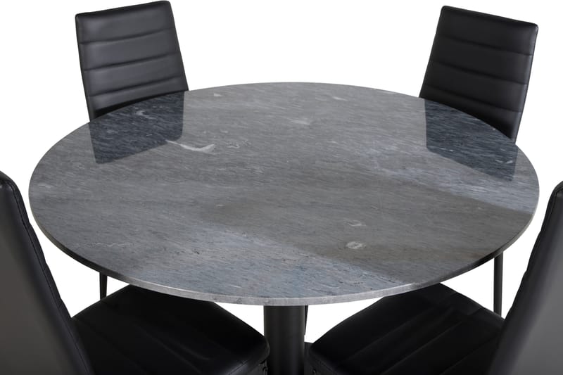 Estelle Matgrupp 106 cm Rund med 4 Slim stolar - Möbler - Matplats - Matgrupp & matbord med stolar