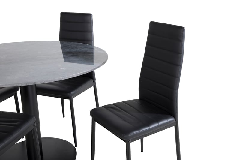 Estelle Matgrupp 106 cm Rund med 4 Slim stolar - Möbler - Matplats - Matgrupp & matbord med stolar