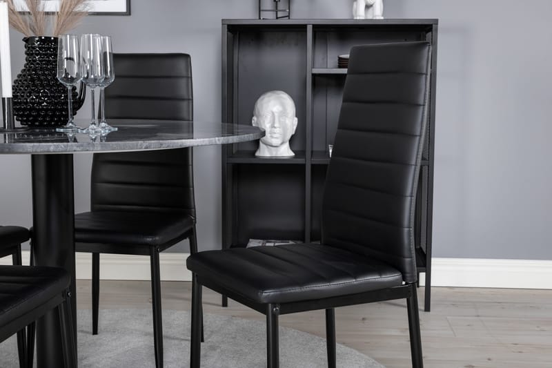 Estelle Matgrupp 106 cm Rund med 4 Slim stolar - Möbler - Matplats - Matgrupp & matbord med stolar