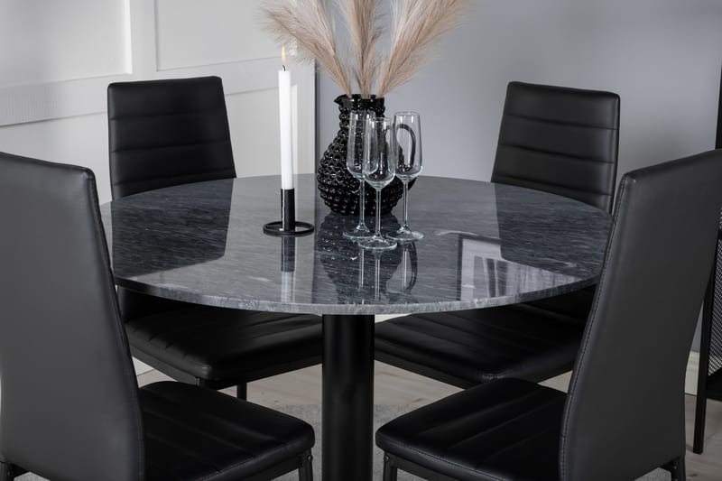Estelle Matgrupp 106 cm Rund med 4 Slim stolar - Möbler - Matplats - Matgrupp & matbord med stolar