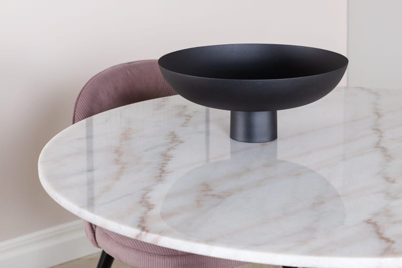 Estelle Matgrupp 106 cm Rund med 4 Velvet stolar - Svart - Möbler - Matplats - Matgrupp & matbord med stolar