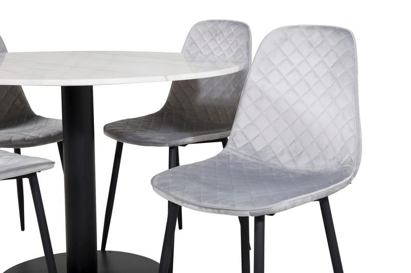 Estelle Matgrupp 106 cm Rund med 4 Polar stolar - Svart - Möbler - Matplats - Matgrupp & matbord med stolar