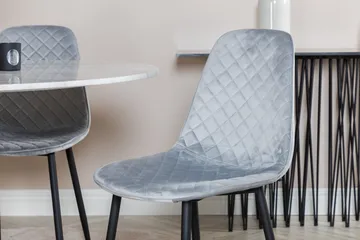 Estelle Matgrupp 106 cm Rund med 4 Polar stolar - Svart - Möbler - Matplats - Matgrupp & matbord med stolar