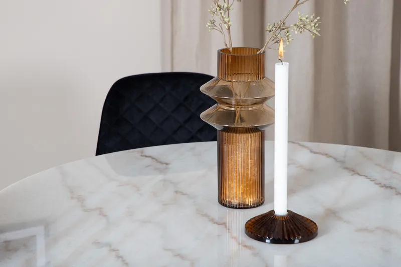 Estelle Matgrupp 106 cm Rund med 4 Polar stolar - Svart - Möbler - Matplats - Matgrupp & matbord med stolar