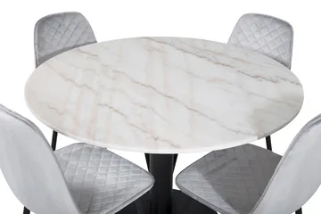 Estelle Matgrupp 106 cm Rund med 4 Polar stolar - Svart - Möbler - Matplats - Matgrupp & matbord med stolar