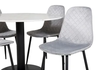 Estelle Matgrupp 106 cm Rund med 4 Polar stolar - Svart - Möbler - Matplats - Matgrupp & matbord med stolar