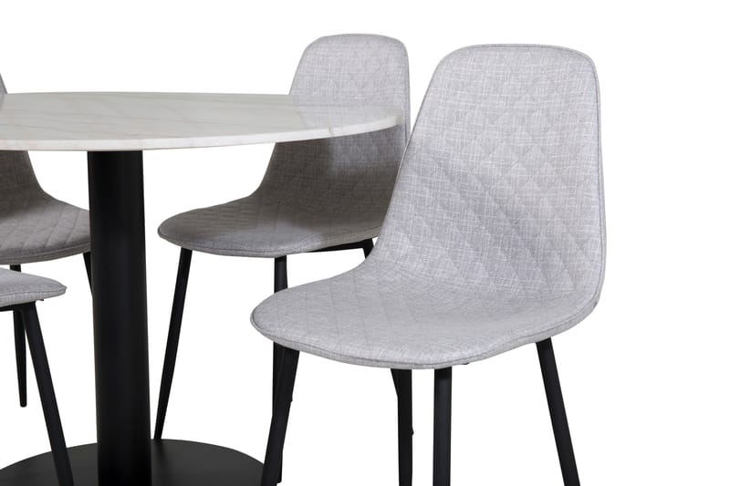 Estelle Matgrupp 106 cm Rund med 4 Polar stolar - Svart - Möbler - Matplats - Matgrupp & matbord med stolar