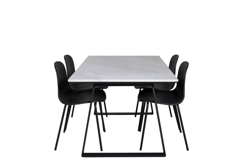 Estelle Matgrupp 140 cm Rektangulär med 4 Arctic Stolar - Svart - Möbler - Matplats - Matgrupp & matbord med stolar