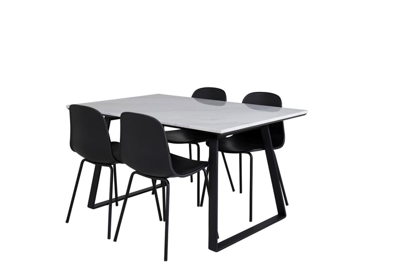 Estelle Matgrupp 140 cm Rektangulär med 4 Arctic Stolar - Svart - Möbler - Matplats - Matgrupp & matbord med stolar