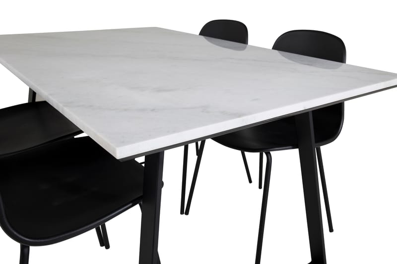Estelle Matgrupp 140 cm Rektangulär med 4 Arctic Stolar - Svart - Möbler - Matplats - Matgrupp & matbord med stolar