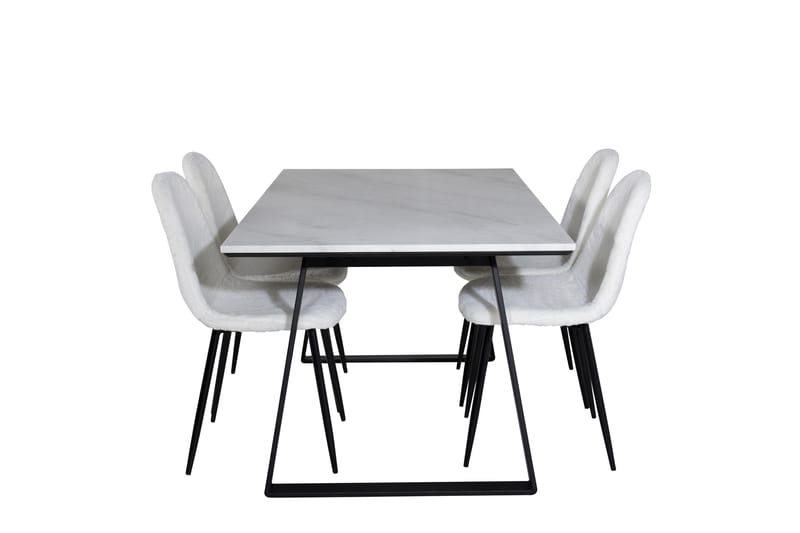 Estelle Matgrupp 140 cm Rektangulär med 4 Polar stolar - Svart - Möbler - Matplats - Matgrupp & matbord med stolar