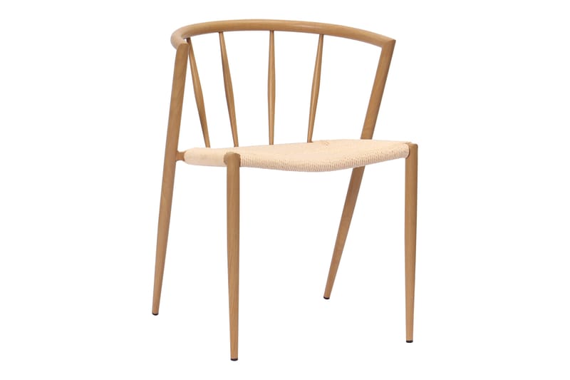 Ewald Matstol - Beige / Metallben Ek - Möbler - Matplats - Matstol & köksstol