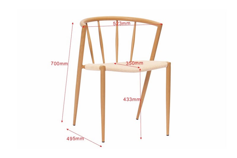 Ewald Matstol - Beige / Metallben Ek - Möbler - Matplats - Matstol & köksstol