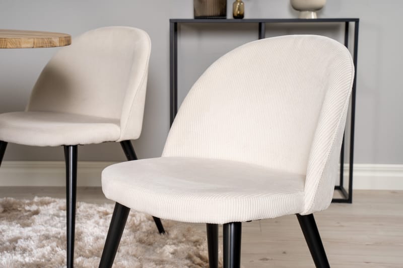 Ezra Matgrupp 100 cm Rund med 4 Sedavi Stolar - Beige - Möbler - Matplats - Matgrupp & matbord med stolar