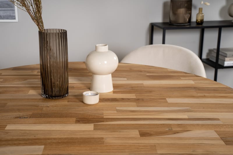 Ezra Matgrupp 100 cm Rund med 4 Sedavi Stolar - Beige - Möbler - Matplats - Matgrupp & matbord med stolar