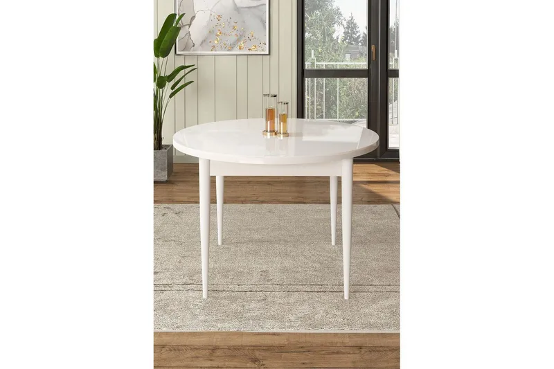 Farefax Matbord 90 cm Rund - Vit - Möbler - Matplats - Matbord & köksbord