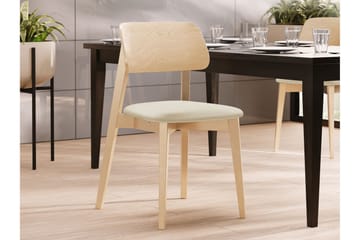 Ferrara Matstol i Trä med Tygdetaljer - Beige - Möbler - Matplats - Matstol & köksstol