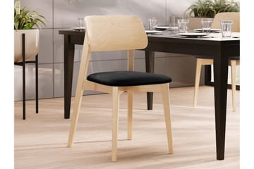 Ferrara Matstol i Trä med Tygdetaljer - Svart|Beige - Möbler - Matplats - Matstol & köksstol