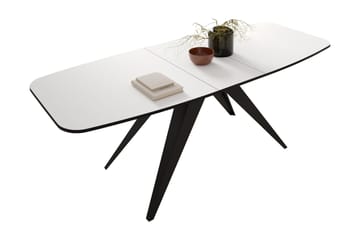 Ferro Utdragbart Rektangulärt Matbord 160 cm med Mörkt Trä- och Metallutseende - Svart - Möbler - Matplats - Matbord & köksbord