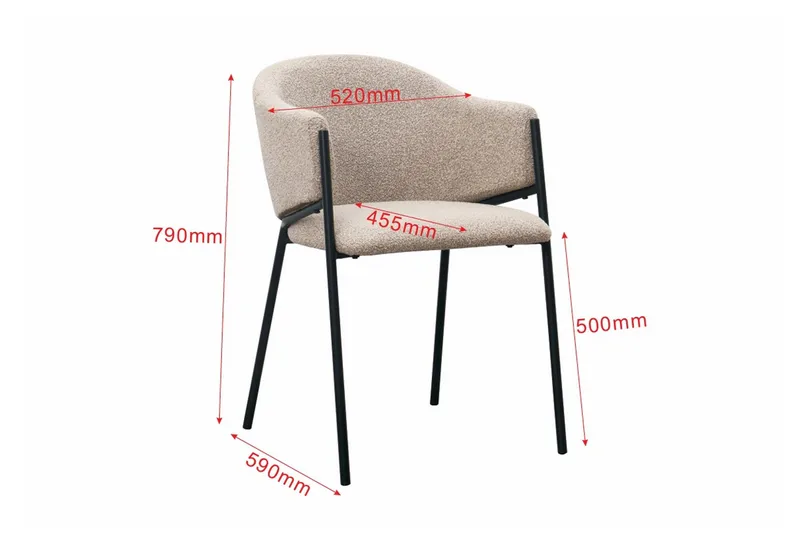 Filip Matstol - Taupe Bouclé - Möbler - Matplats - Matstol & köksstol