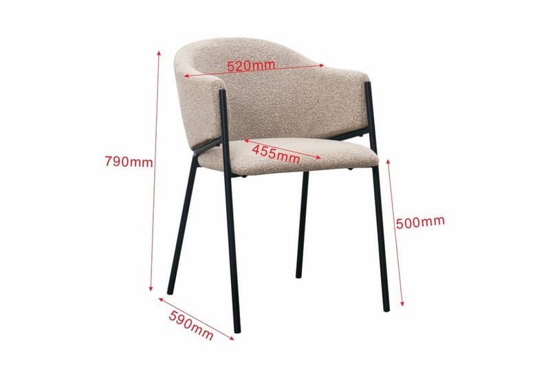 Filip Matstol - Taupe Bouclé - Möbler - Matplats - Matstol & köksstol