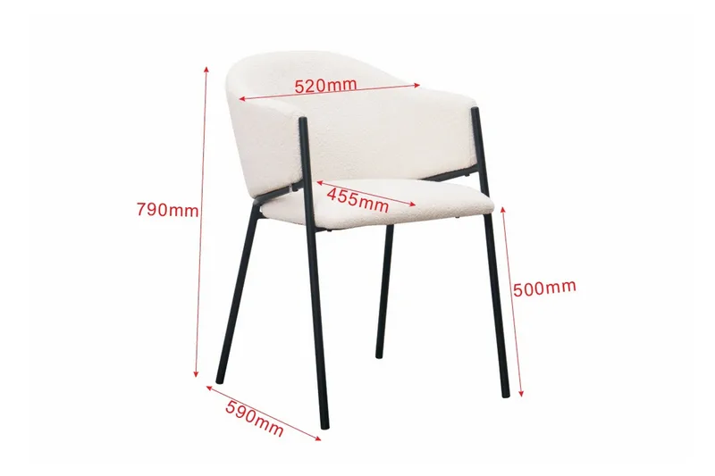 Filip Matstol - Vit Bouclé - Möbler - Matplats - Matstol & köksstol