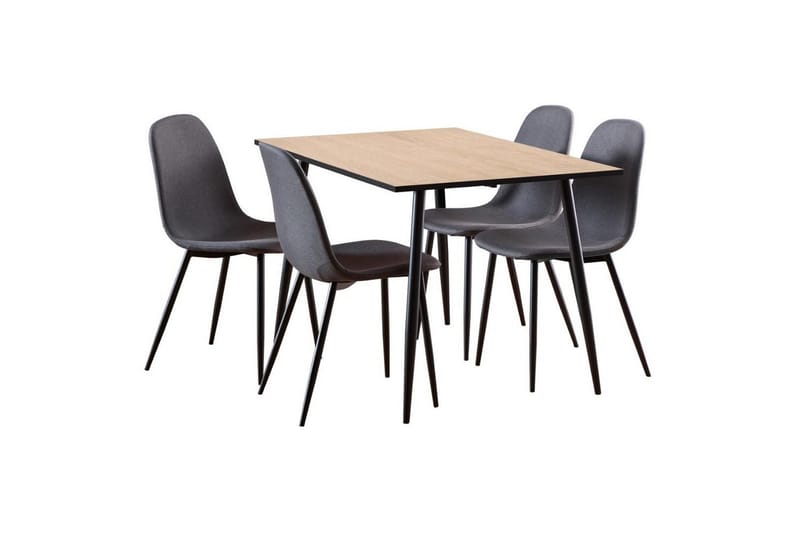 Finola Matgrupp 120 cm + 4 st Salaman Matstolar - Grå/Vit/Svart - Möbler - Matplats - Matgrupp & matbord med stolar