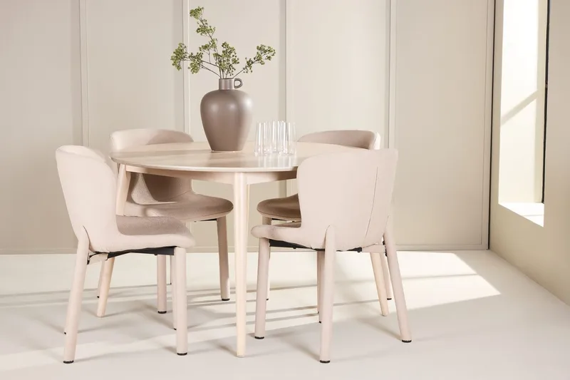 Flora Matbord ø120 cm med 4 Astoria Matstol