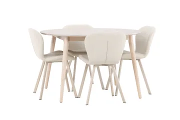 Flora Matbord ø120 cm med 4 Lilja Matstol - Möbler - Matplats - Matgrupp & matbord med stolar