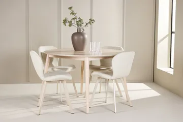 Flora Matbord ø120 cm med 4 Lilja Matstol - Möbler - Matplats - Matgrupp & matbord med stolar
