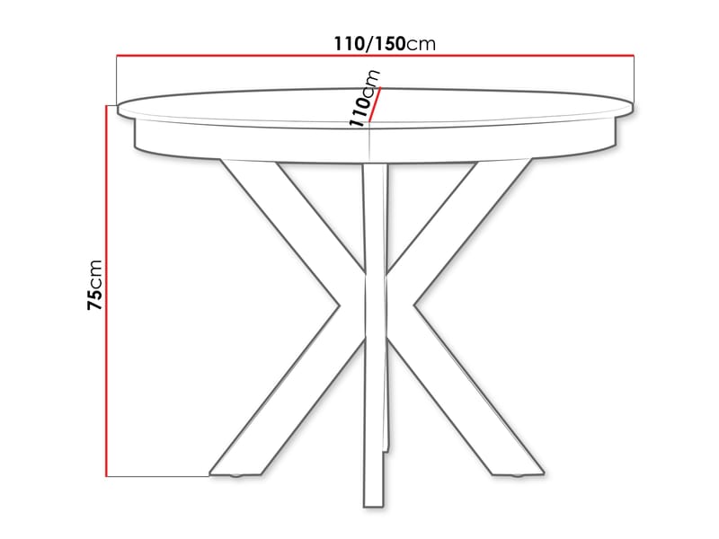 Fonti Matbord 110 cm Rund - Brun|svart - Möbler - Matplats - Matbord & köksbord