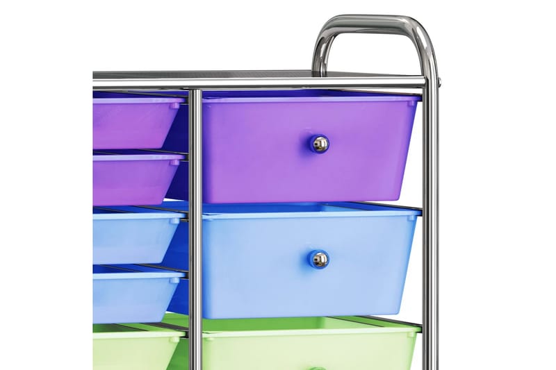 Förvaringsvagn XXL 15 lådor flerfärgad plast - Flerfärgad - Bord - Rullbord & köksvagn - Serveringsvagn & drinkvagn