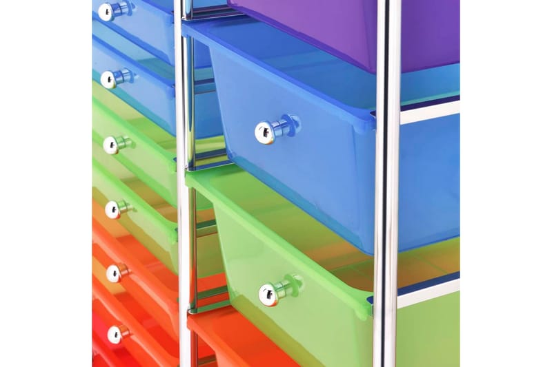 Förvaringsvagn XXL 15 lådor flerfärgad plast - Flerfärgad - Bord - Rullbord & köksvagn - Serveringsvagn & drinkvagn