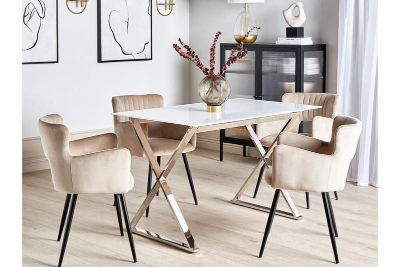 Foxter Matbord 70x120 cm - Vit/Silver - Möbler - Matplats - Matbord & köksbord