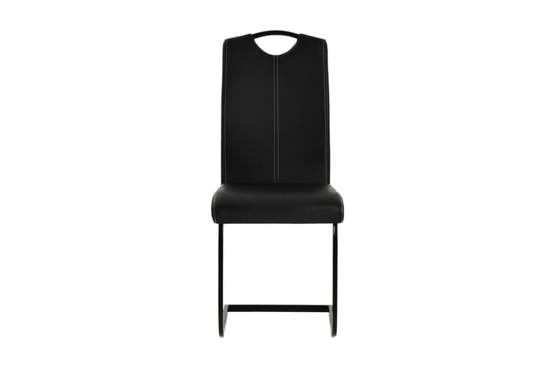 Fribärande matstolar 6 st svart konstläder - Svart - Matstol & köksstol