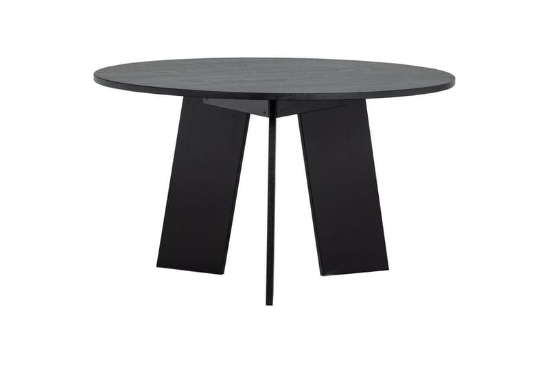 Fries Runt Matbord 129 cm med Ekskiva - Svart - Möbler - Matplats - Matbord & köksbord