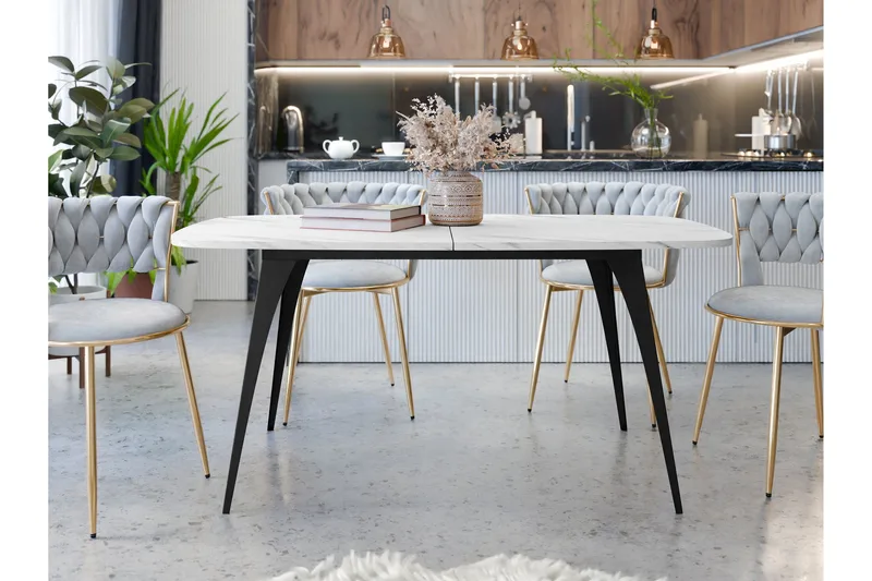 Fritzger Matbord 198 cm - Svart/Vit - Möbler - Matplats - Matbord & köksbord