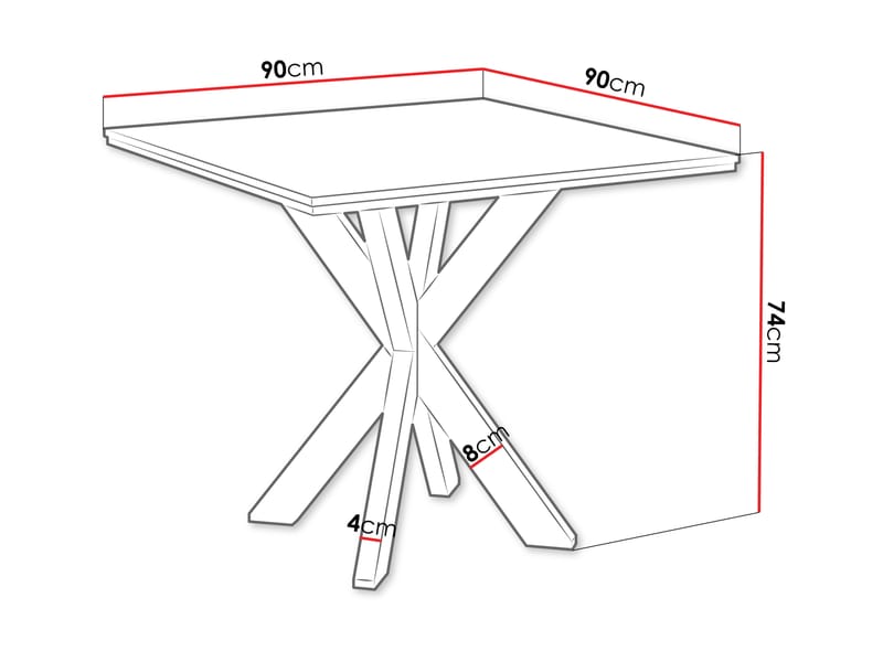 Fynrel Matbord 90 cm Kvadratisk - Svart - Möbler - Matplats - Matbord & köksbord