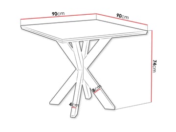 Fynrel Matbord 90 cm Kvadratisk - Svart/Vit - Möbler - Matplats - Matbord & köksbord