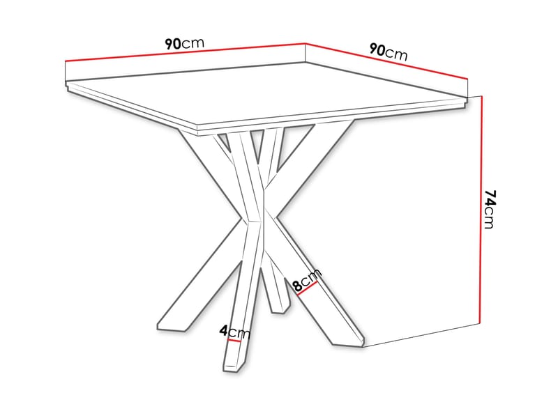Fynrel Matbord 90 cm Kvadratisk - Svart/Vit - Möbler - Matplats - Matbord & köksbord