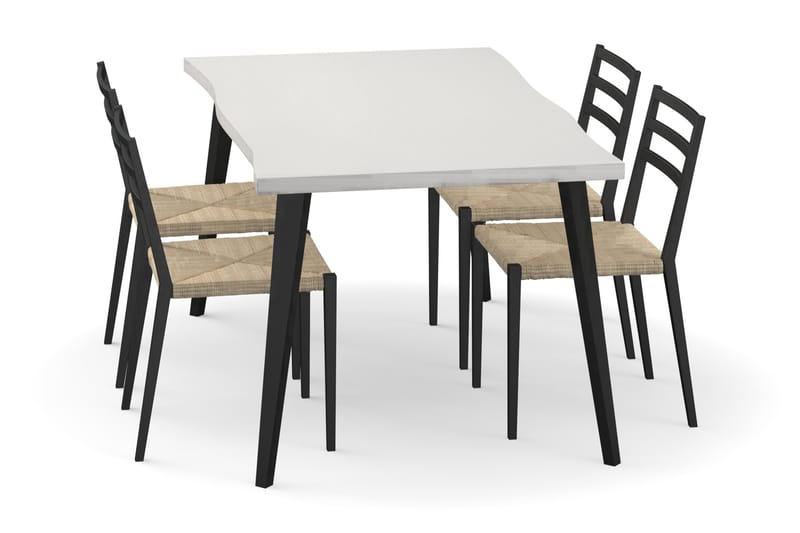 GALBI Matbord 180 cm Brun med 4st DASTAKART Matstol - Matgrupp & matbord med stolar