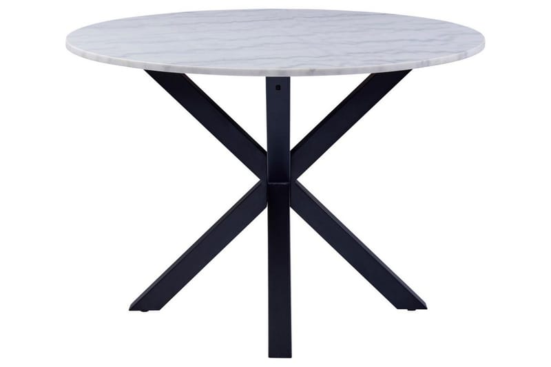 Ganesh Runt Matbord 110 cm med Marmorskiva och Metallutseende - Vit - Möbler - Matplats - Matbord & köksbord
