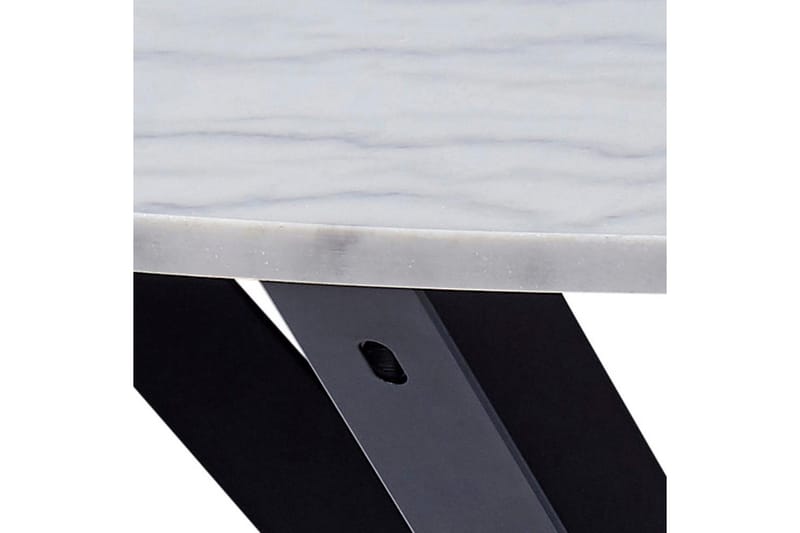 Ganesh Runt Matbord 110 cm med Marmorskiva och Metallutseende - Vit - Möbler - Matplats - Matbord & köksbord